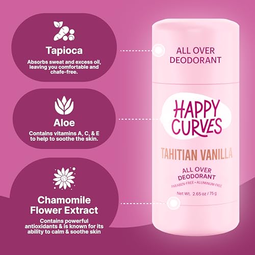 All Over Whole Body Deodorant for Women - Aluminum-Free - Invisibile All Day Layer of Full Body Protection for Odor Control Only, Sensitive Skin, & Private Parts (Tahitian Vanilla)