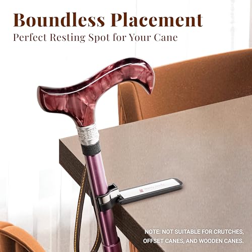 Merry Sticks Walking Cane Holder, Smart Reflective Cane Holder Clip for Table, Walking Stick Accessories for Senior, Portable, Foldable, and Convenient