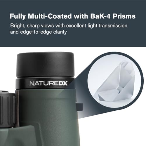 Celestron - Nature DX 10x42 Binoculars – Ideal for Birding and Outdoors – 42mm Objective Lenses – 5.8° Field of View – BaK-4 Prisms – Fully Multi-Coated – Waterproof and Fogproof