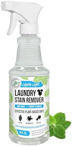 Mighty Mint Laundry Stain Remover, Parent’s Choice Non-Toxic Spray for Stains from Food, Drink, Grease, Natural Peppermint Scent, 16oz