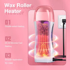 Roll on Wax Kit, Roll on Waxing Kit for hair removal, Waxing Kit for Women, Wax Roller Kit for All Skin Types, Wax Roller Waxing Kit for Men, with 2 Wax Cartridges & 50 Pcs Wax Strips