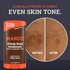 Mando Whole Body Deodorant For Men - Smooth Solid Stick - 72 Hour Odor Control - Aluminum Free, Baking Soda Free, Skin Safe - 2.6 Ounce (Pack of 2) - Cedar Grove