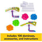 H5 Domino Creations 100-Piece Neon | Kids Games for Game Night | Building Toys for Outdoor Games | Lily Hevesh Dominoes Set for Adults & Kids Ages 5+