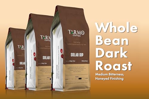 Tarmo Coffee | SOLAR SIP - Low Acid Coffee, Vietnamese Coffee, Robusta & Arabica Blend, Whole Bean, Dark Roast, 12 Oz Bag