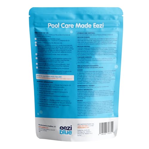 Eeziblue Monthly Algaecide for Swimming Pool, Pool Algaecide for Inground Pool & Above Ground Pool - Effective Monthly Treatment to Prevent Algae Growth up to 20,000 Gallons