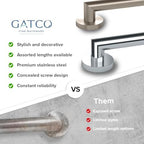 Gatco 964 Glam 24" Grab Bar, Chrome/ADA Compliant Safety Grab Bar for Bathroom