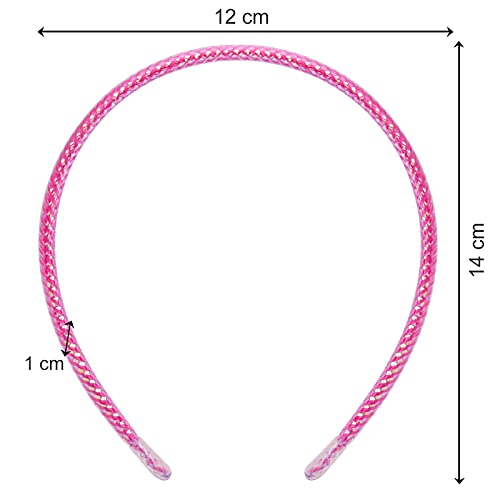 Candygirl Shiny Headbands for Girls Sparkle Headbands for Women 1 cm Satin Covered Plain Headbands Colorful Plastic Headbands (10pcs multicolored)