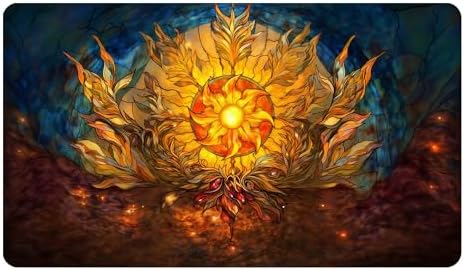 MTG Playmat, TCG Card Game Playmat, Stitched Edge, Non-Slip Rubber Bottom - 24 x 14 inch - Plains