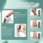 Electric Foot Callus Remover, Rechargeable Electronic Foot File Foot Scrubber Pedicure Kits, Professional Pedicure Tools Smooth Pedicure Wand, Foot Care for Dead Skin Ideal Gift, 3 Rollers,3 Speeds