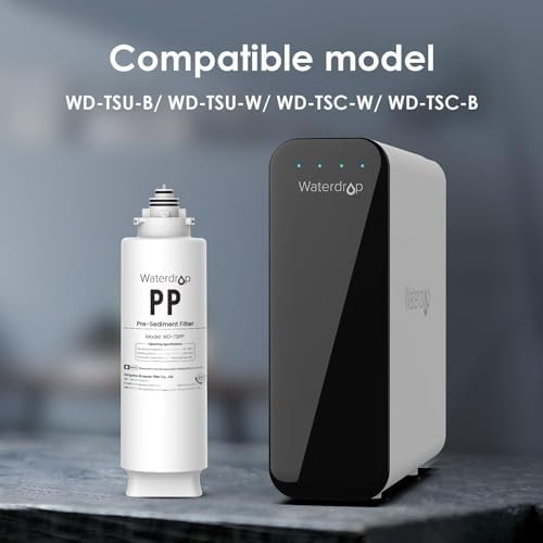Waterdrop TSPP Under Sink Sediment Water Filter, Replacement TSU-W 3-Stage Ultra-Filtration Under Sink Water Filter System, 2 Pack