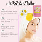 Turmeric Kojic Acid Cleansing Pads, Vitamin B5, Vitamin C Helps Balance Skin, 40 Pads Sugar Turmeric Cleansing Pads for Face