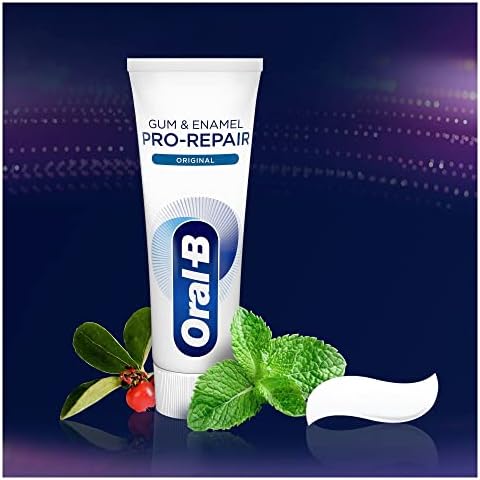 Oral-B Pasta de Dientes, Encías y Esmalte Pro-Repair, Blanqueante (Pack de 4 x 100ml), Protege las Encías y Los Dientes Sensibles