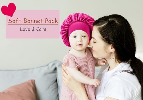 3 Pcs Baby Bonnets for Sleeping,Infant Sleep Cap Hair Bonnet for Baby Girls,Boys,Toddler