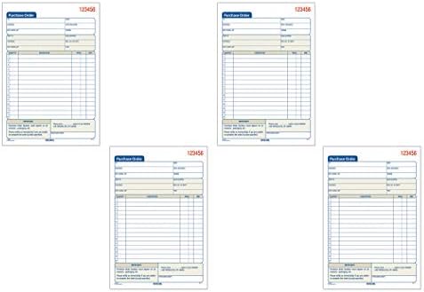 Adams Purchase Order Book, 2-Part Carbonless, White/Canary, 5-9/16 x 8-7/16 Inches, 50 Sets (DC5831), 4 Pack