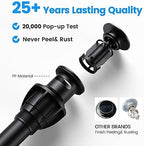 Bathroom Sink Drain with Overflow, Universal Bathroom Sink Stopper for Bathroom Vanity Vessel Sink, Rapid Draining Plastic Pop-up Sink Drain with Hair Catcher Anti-Clog Strainer, 2 Pack, Matte Black