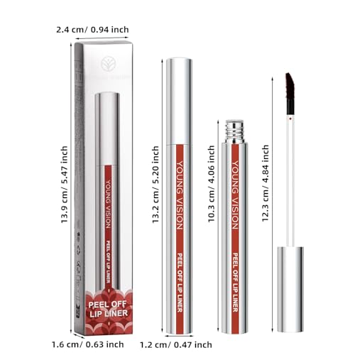 YOUNG VISION 3-Pc Peel Off Lip Liner Stain Set, Tattoo Peel Off Lipliner, Matte Finish, Waterproof, Nude Matte Lip Contour for Women Makeup, Precise Lip Definition, Gift Set
