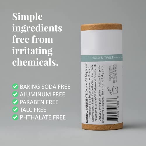 J&L Naturals Mineral Deodorant | Baking Soda-Free, 100% Natural, Sustainable | Sensitive Deodorant For Women & Men | Aluminum Free, Vegan, Cruelty-Free (Rosemary & Cedarwood, 3 Oz (Pack of 1))