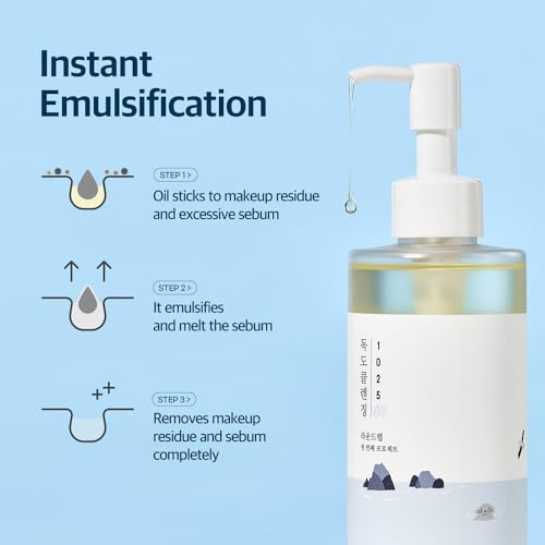 ROUND LAB 1025 Dokdo Cleansing Oil 200ml + 1025 Dokdo Cleanser 150ml, double cleansing, deep pore cleansing, for sensitive, pore-clogged skin