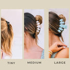 TELETIES - Large Hair Clip - Strong Grip, Bendable Teeth, Comfortable Curved Design - Ideal for Thick Hair - For All Hair Textures - Almond Beige