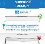 Vent Deflector - Redirect Airflow - Fits 10" to 14" Wide Floor, Wall, Ceiling Vent Registers - Multi-Surface Use - Strong Neodymium Magnets and 3M Adhesive Tabs Included - 2-Pack