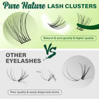 Natural Lash Clusters Wispy Eyelash Clusters 144 pcs Cluster Eyelash Extensions D Curl Individual Lashes 8-18MIX Mix Length Light and Natural Lashes Look with Thin Lash Band by KEYYOU(N02-8-18MIX-D)
