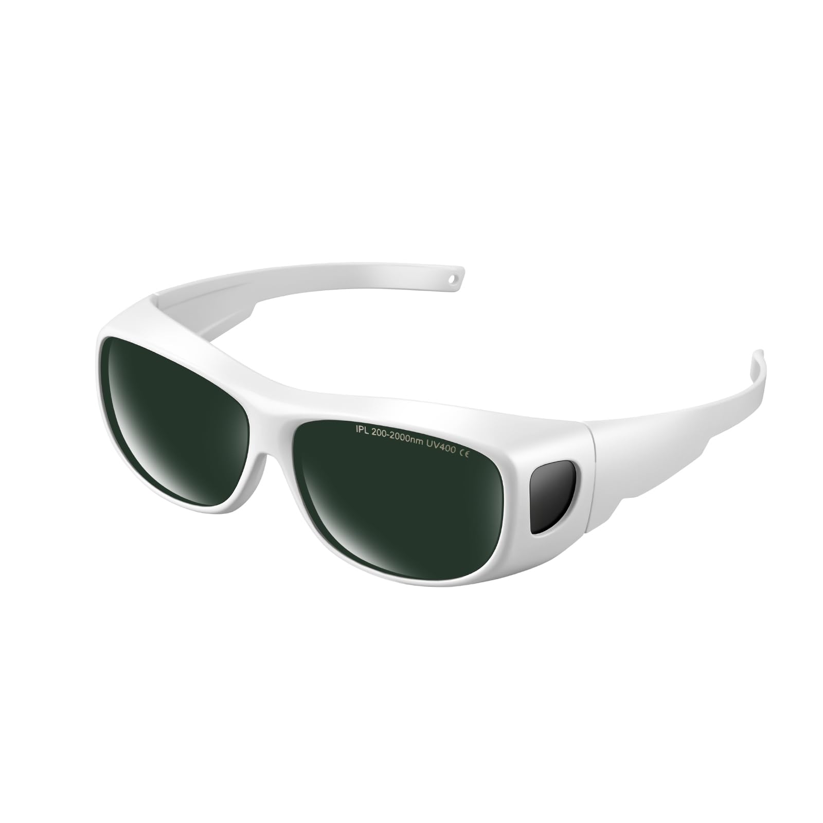 LPSAFP IPL Laser Safety Glasses ANSI Z87.1 Certified - 200-2000nm Protective Goggles for Laser Hair Removal, Cosmetology & Medical Aesthetics - UV400 Protection, Lightweight Frame (White)