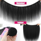 Yaki Straight Kinky Straight Single Bundle Human Hair 18 Inch 12A 100% Unprocessed Natural Black