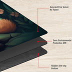 Playmats for Magic: The Gathering MTG Card Game Mat Plus 50 Pcs Card Sleeves, 24 x 14 inch TCG Mat with Stitched Edge for Commander Deck Duskmourn Board Game, Sleeping Fox