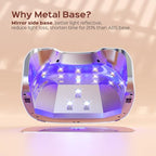 BOLASEN Cordless Rechargeable UV Nail Lamp - UV Light for Gel Nails with Metallic Reflector & Metal Base, 54W Portable Wireless LED Nail Dryer, Professional Fast Charger Curing Lamp for Salon or Home
