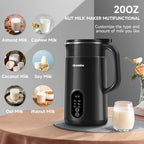 𝟲 𝗶𝗻 𝟭 Nut Milk Maker, 20 oz(600ml) Homemade Almond, Soy, Oat, Plant-Based Milk and Non-Dairy Beverages, Almond Milk Maker with Delay Start/Boil Water/Keep Warm, Soy Milk Maker with Nut Milk Bag