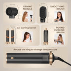 Blow Dryer Brush 5 in 1, Negative Ion Hair Dryer Brush Set Air Styler Curling Wrap Air Curler, Upgrade Hot Air Brush Curling Iron Hair Styling Tools As A Gift for Straight/Curling/Drying/Smoothing