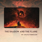 The Shadow and The Flame (Stitched) - MTG Playmat by Anato Finnstark - Compatible with Magic The Gathering Playmat - Original Designs