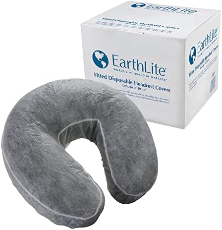 EARTHLITE Fitted Disposable Face Cradle Covers – Medical-Grade, Soft, Non-Sticking Massage Headrest Covers for Massage Tables & Massage Chairs (50 count)