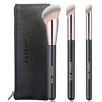 ENERGY Angled Makeup Brushes Set Vegan Powder Foundation Bronzer Nose Contour Concealer Makeup Brush for Liquid Cream Setting Powders Blending with Travel Bag