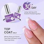 BTArtbox XCOATTIPS Builder Gel and Top Coat Set - 20g Solid Gel Glue with Portable Nail Lamp, No More French Tips Chipping, Long Lasting 30+Days French Protection Duo Nail Extension Tool