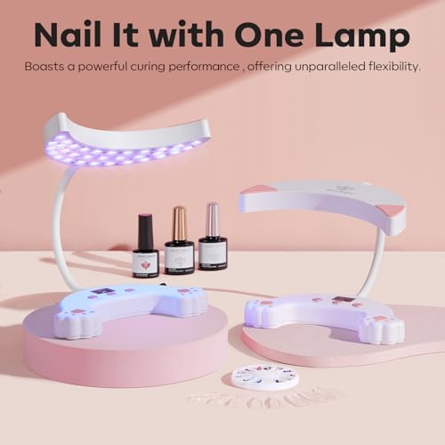 Modelones UV LED Nail Lamp, Gooseneck UV Lamp for Gel x Nails, 48 W Nail Light for Gel Nail Polish with 3 Timers and LCD Display, UV Light for Gel Nails, LED Nail Lamp for Fast Curing