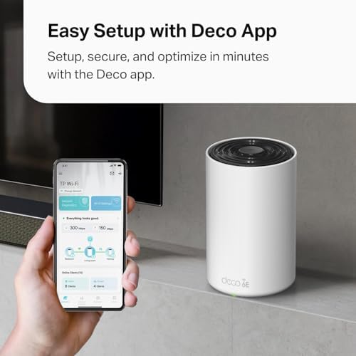TP-Link Deco XE70 Pro AXE4900 Tri-Band WiFi 6E Mesh WiFi System - 2.5G WAN/LAN Ports, 4.9 Gbps Wi-Fi 7,200 Sq. Ft Coverage, Connect up to 200 Devices, 6 GHz Band, 3-Pack