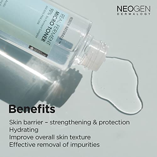 Neogen DERMALOGY Real Ferment Micro Collection - with Naturally Fermented Ingredients (Rice) & Hyaluronic Acid for Hydrated, Brightened and Healthy Skin (Micro Essence + Micro Toner Set)