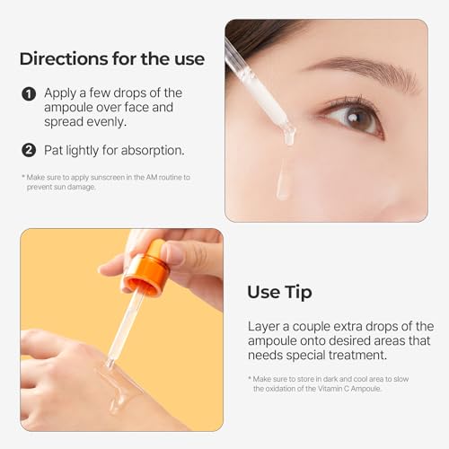 Torriden CELLMAZING Vita C Ampoule 30ml (1.01 fl.oz.) | Refining Sagging Pores and Skin Texture | 5D Vitamin C, Seaweed Complex, Panthenol | Korean Facial Serum