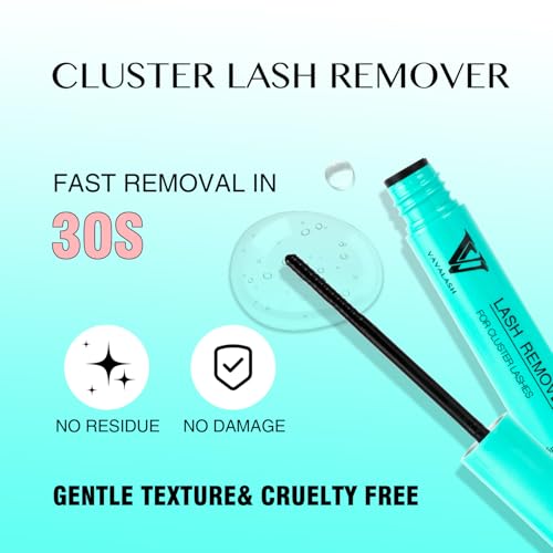 VAVALASH 3 in 1 Clear Lash Bond and Seal Clusters Glue Lash Remover, Waterproof Cluster Lash Glue for DIY Eyelash Extension Strong Hold Individual Lash Glue for DIY Lashes at Home (White)