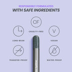 Wonderskin 1440 Longwear Blue Glitter Waterproof Eyeliner Pencil - Sharpenable Eyeliner Pencil and Smudge Proof Eye Liner Pencils (Oyster Blue)