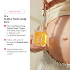Evereden Mama Must-Have DUO - Golden Belly Stretch Mark Oil & Nourishing Stretch Mark Cream - Dermatologist-Developed Clean & Vegan Maternity Skin Care for Stretch Mark Reduction & Skin Hydration