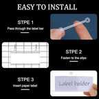 100 Pack Basket Label Holders, Plastic Wire Shelf Label Holders with Double Snap Lock Closure, Reusable Clear Price Tag Holder for Market, Retail Shop, Pantry(About 4" x 1.7")