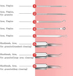 Blackhead Remover Set 8 Pcs Stainless Steel Whitehead Blemish Removal Tool with Portable Metal Case