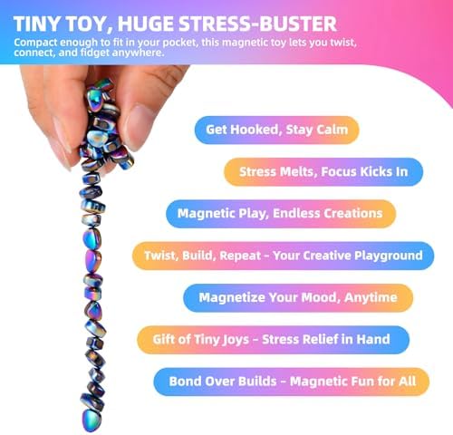 1000pcs Fidget Toys for Adults & Teens,Weak Magnetic Putty Colorful，Stress Relief Sensory Toys for Autism ADHD Anxiety,Desk Fidgets Toys for Office/Adults Gifts
