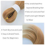 Honey Blonde Boho Braiding Hair Synthetic 27/613# Deep Wave Boho Braids Hair for Braiding