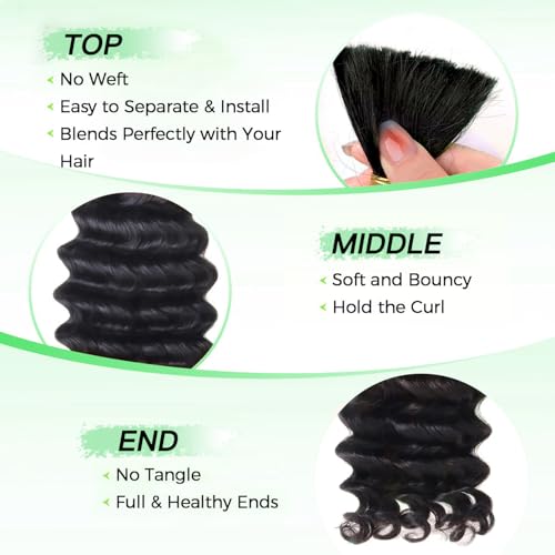 Human Braiding Hair 2 Bundles 100g 24 Inch Deep Wave Bulk Human Hair for Braiding No Weft Curly Braiding Hair Bulk Curly Human Hair for Boho Braids 12A Brazilian Virgin Hair Extensions Natural Color