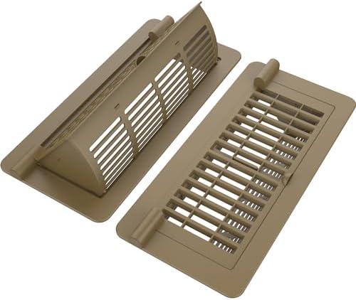 Floor Vent Cover 2 Pack, Heat Air Vent Deflectors for Home Floor 4 '' x 10 '', Adjustable Pop Up Floor Vent Register Use for Home, Office, Brown