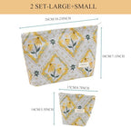 2 Pcs Makeup Bags, Large Cosmetic Bag Travel Toiletry Bag Organizer for Women, Embroidery Craft, Floral Makeup Bag Small Cosmetic Pouch Purse with Zipper Gifts for Girls Teen