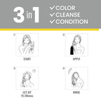 KINGMING Wine Red Hair Dye Shampoo 3 in 1 for Gray Hair, Hair Color Shampoo for Women Men Grey Hair Coverage, Herbal Ingredients Champu Con Tinte Para Canas 500ml (Burgundy)